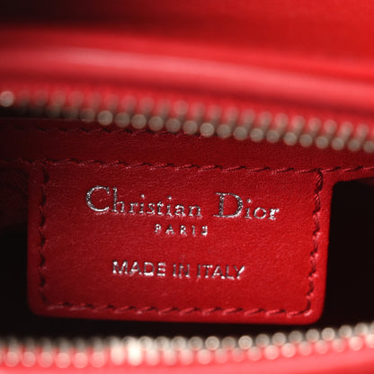 Christian Dior Lambskin Cannage Medium Lady Dior Red 6 of 10