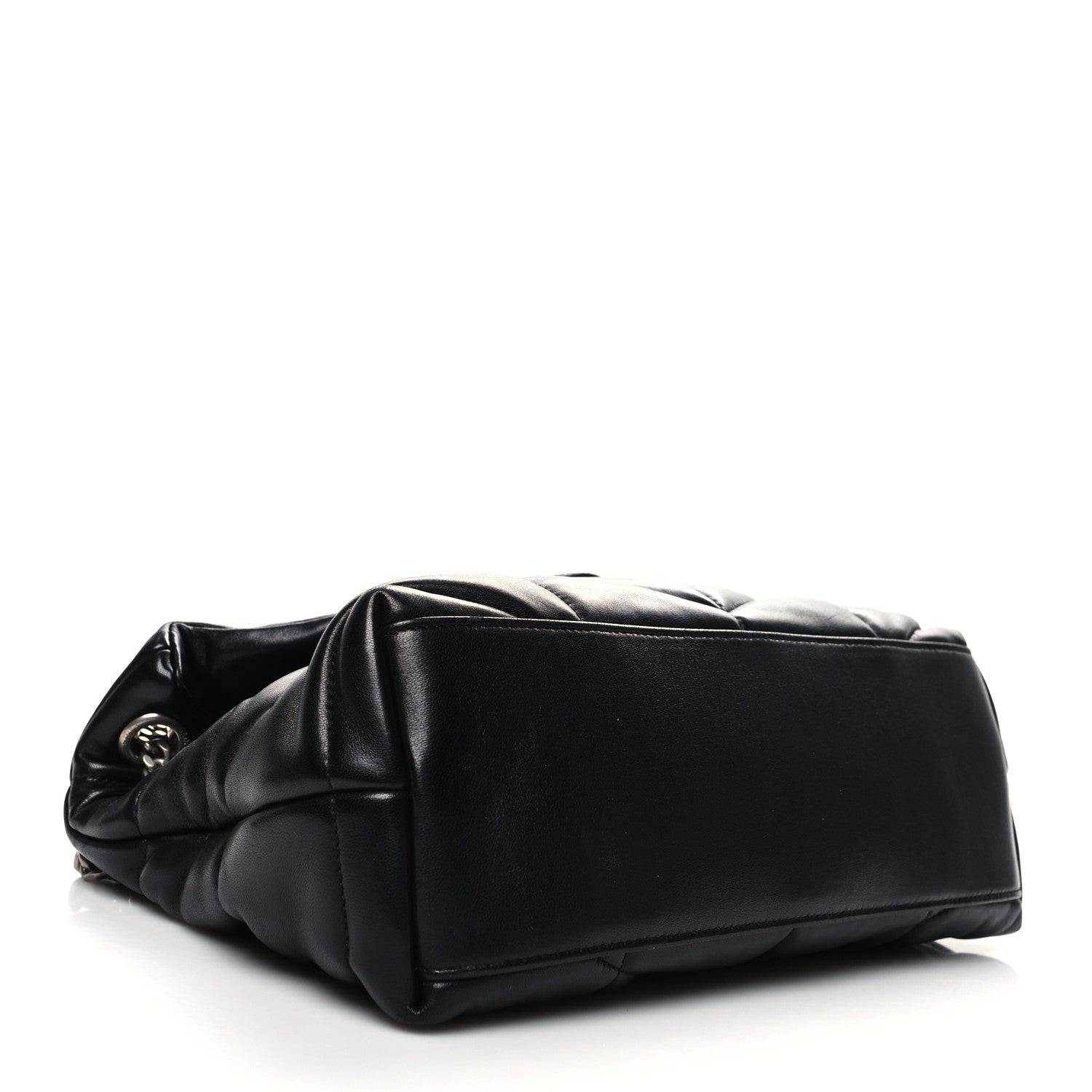 Saint Laurent Lambskin Quilted Small Loulou Puffer Monogram Chain Satchel Black 4 of 11