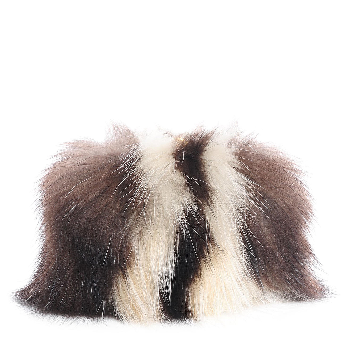 Skunk Fur Minaudière Clutch Brown