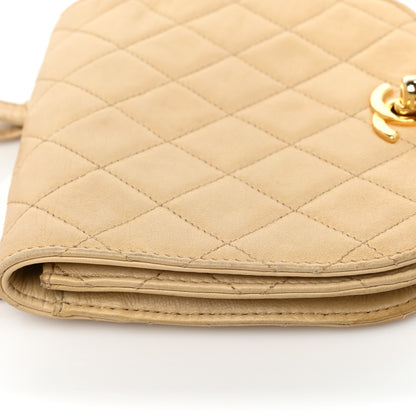 Chanel Lambskin Quilted Flap Waist Belt Bag 75 30 Beige 18 of 24