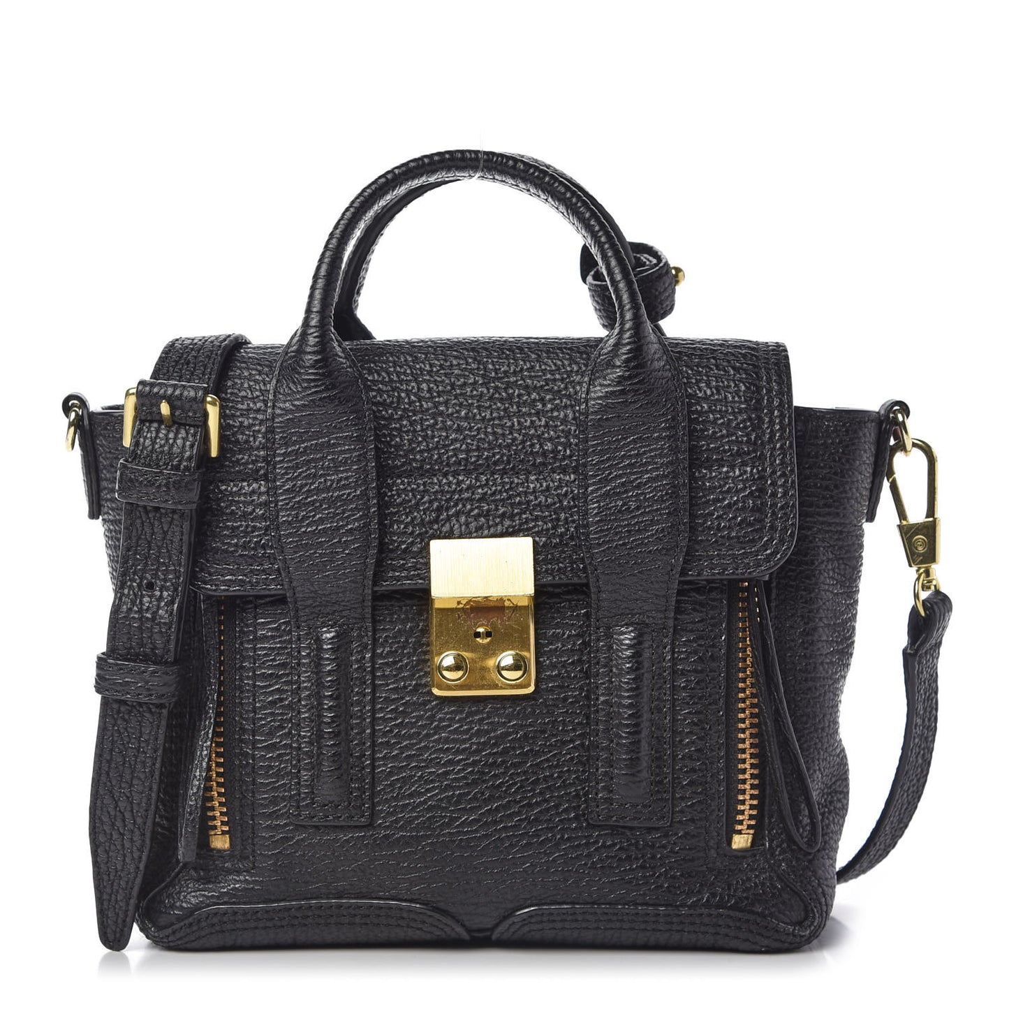 Textured Calfskin Mini Pashli Satchel Black