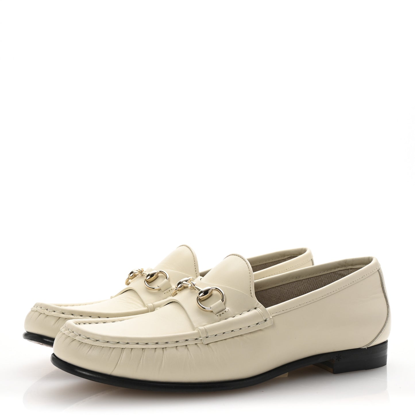 Betis Glamour Calfskin Womens 1953 Horsebit Loafers 37.5 Mystic White