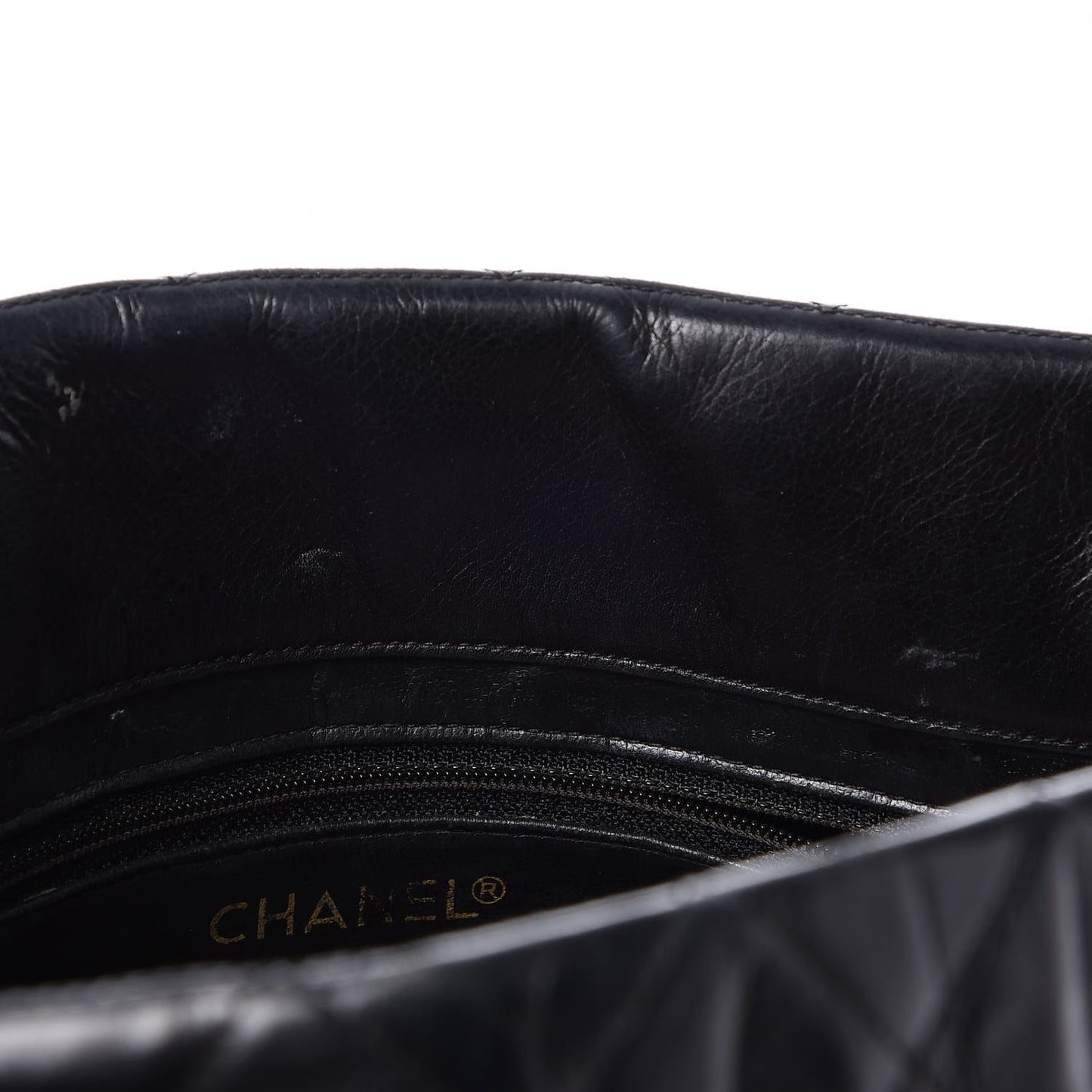 Calfskin Quilted Large Shoulder Bag Black