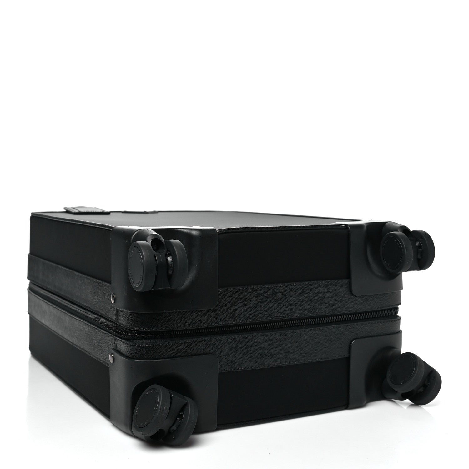 Prada Tessuto Nylon Saffiano Trolley Luggage Black 3 of 7