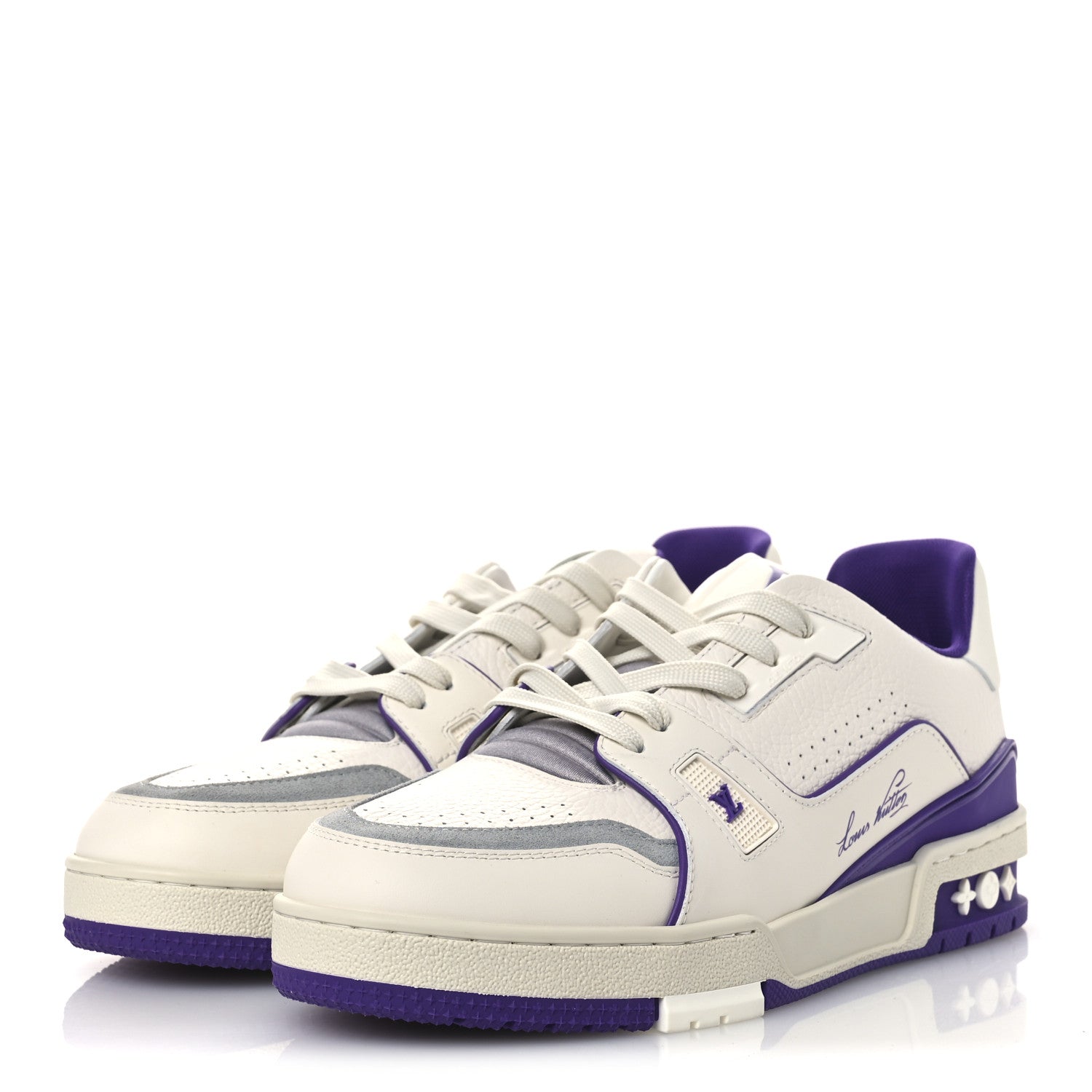 Louis Vuitton Calfskin LV Trainer Sneakers 9 Purple 4 of 12