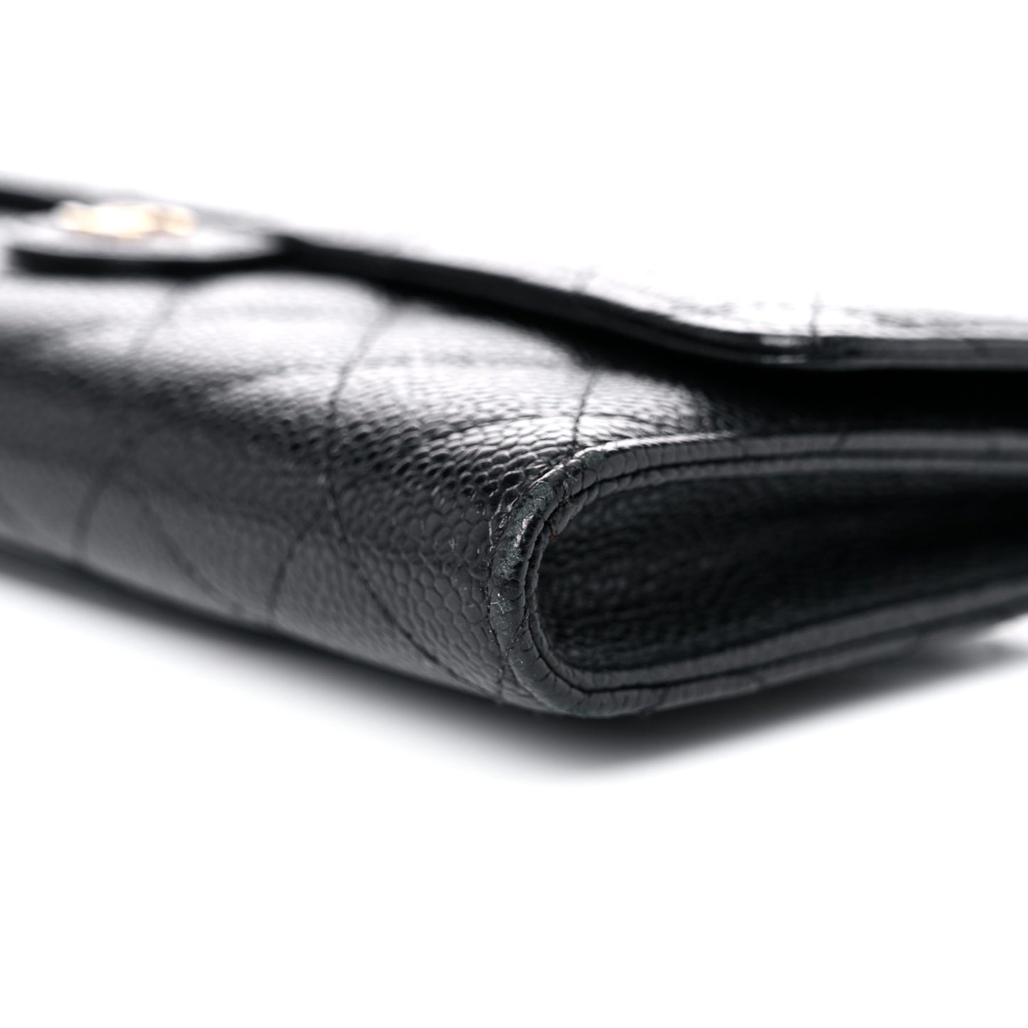 Caviar Quilted Travel Wallet Black