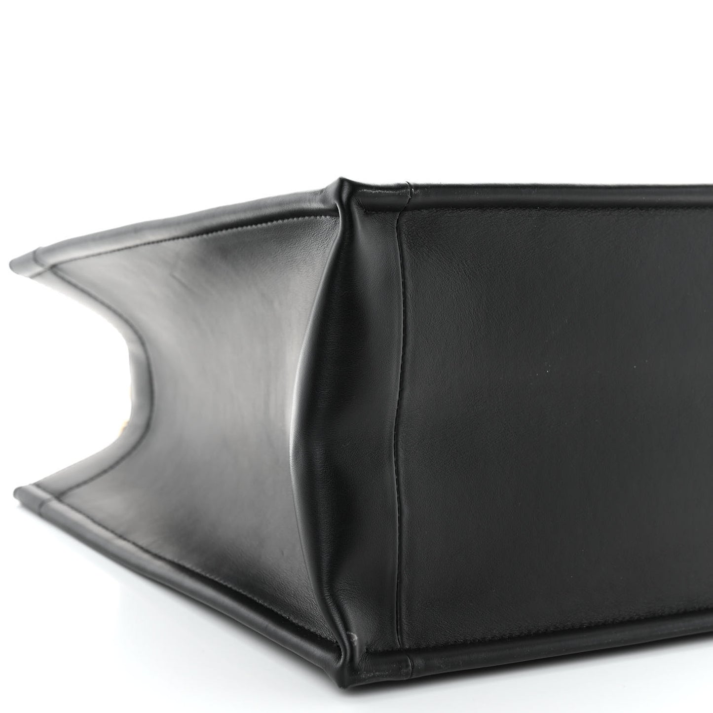 Calfskin Macro Cannage Medium Book Tote Black