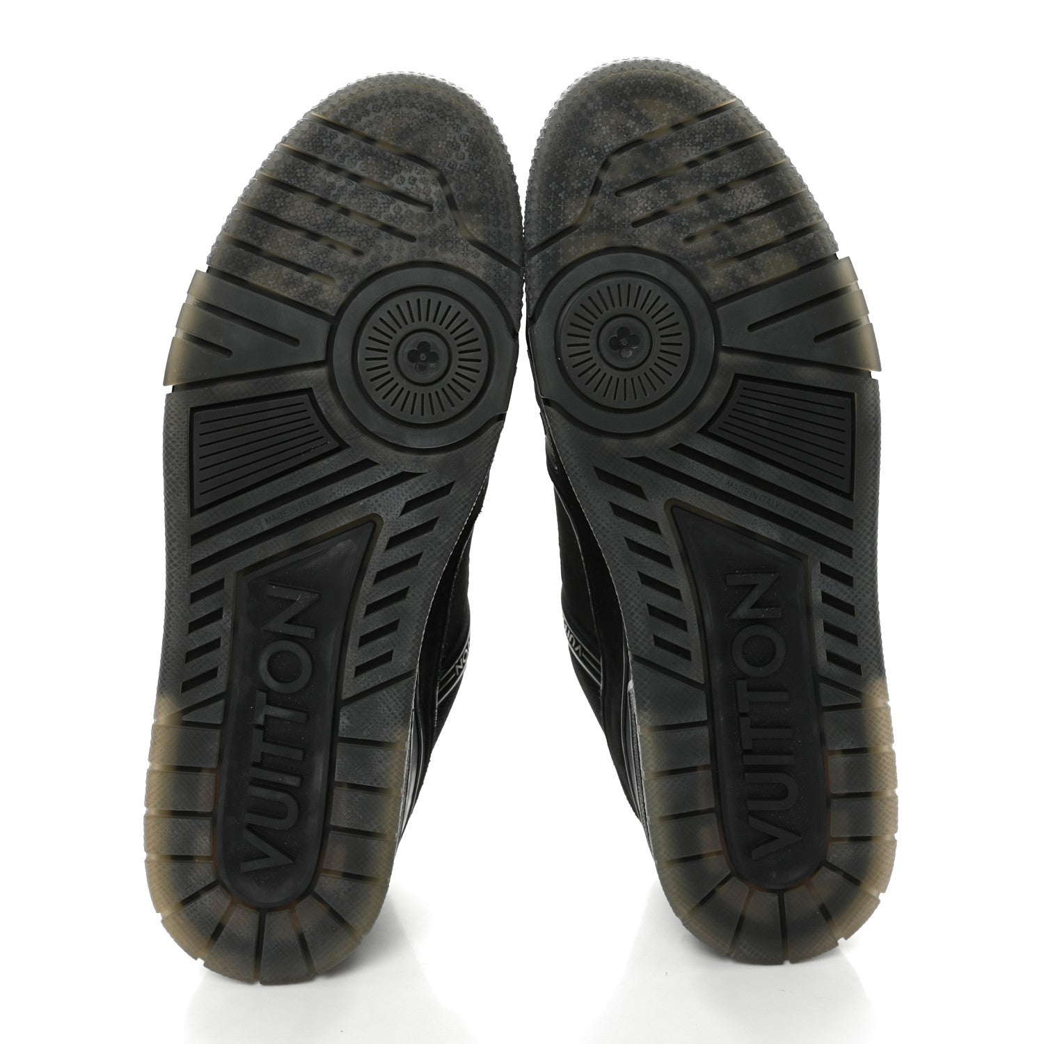 Louis Vuitton Calfskin Suede Mens LV Trainer Sneakers 9.5 Black 5 of 10