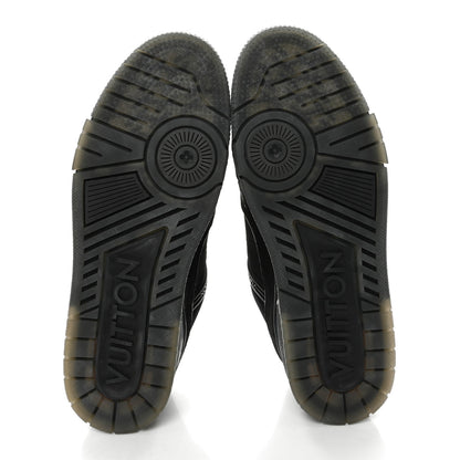 Louis Vuitton Calfskin Suede Mens LV Trainer Sneakers 9.5 Black 5 of 10