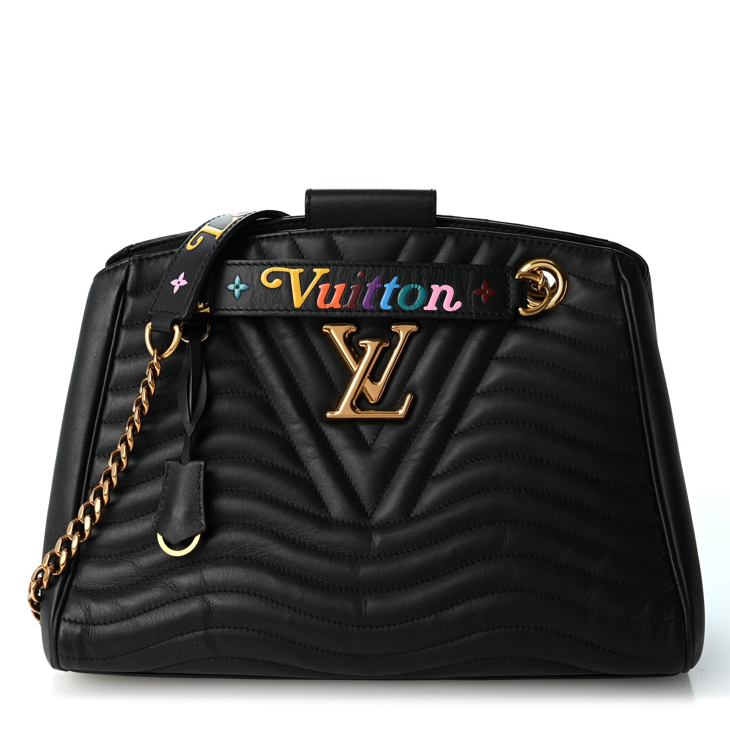Louis Vuitton Calfskin New Wave Chain Tote Black 1 of 8