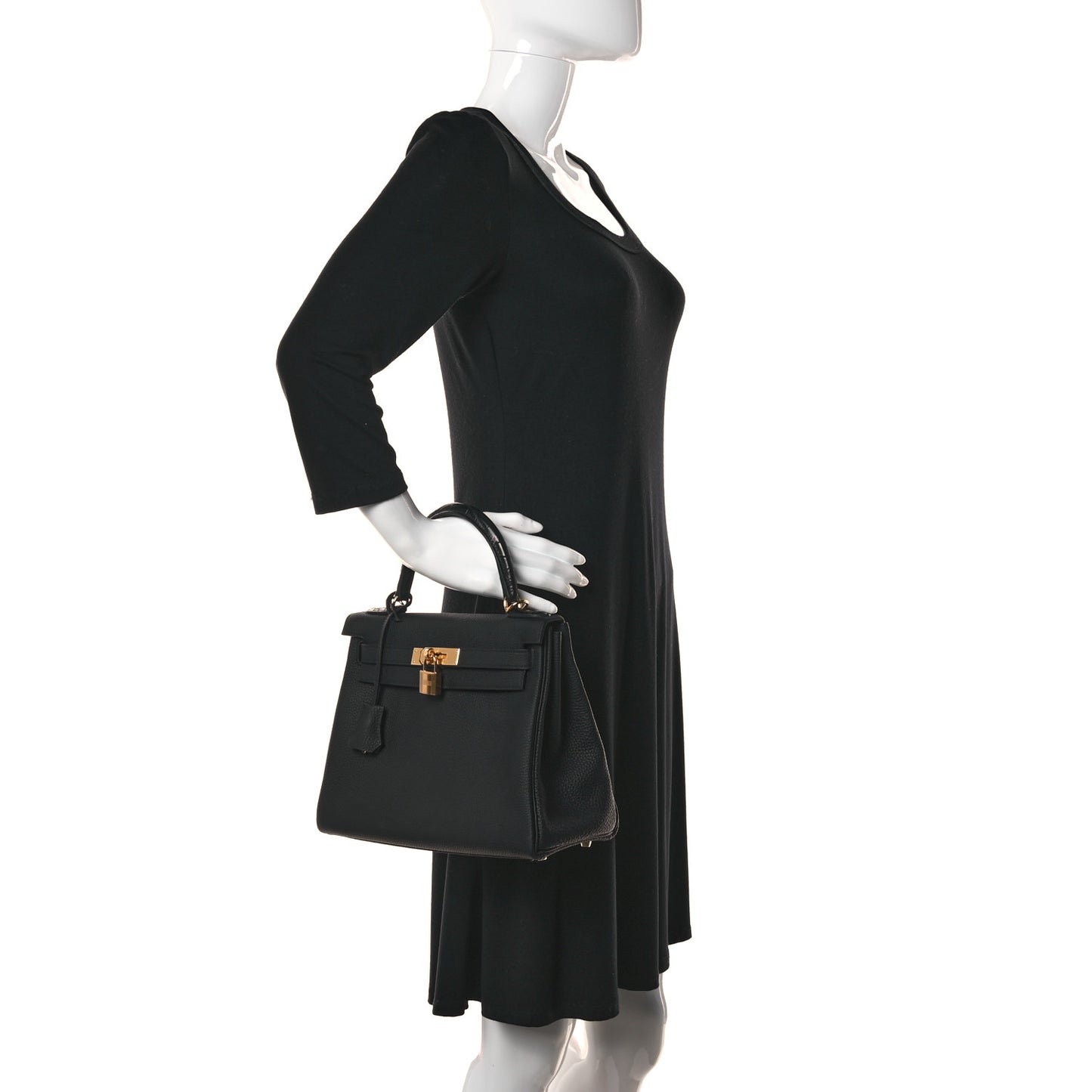 Togo Matte Alligator Kelly Retourne Touch 28 Black