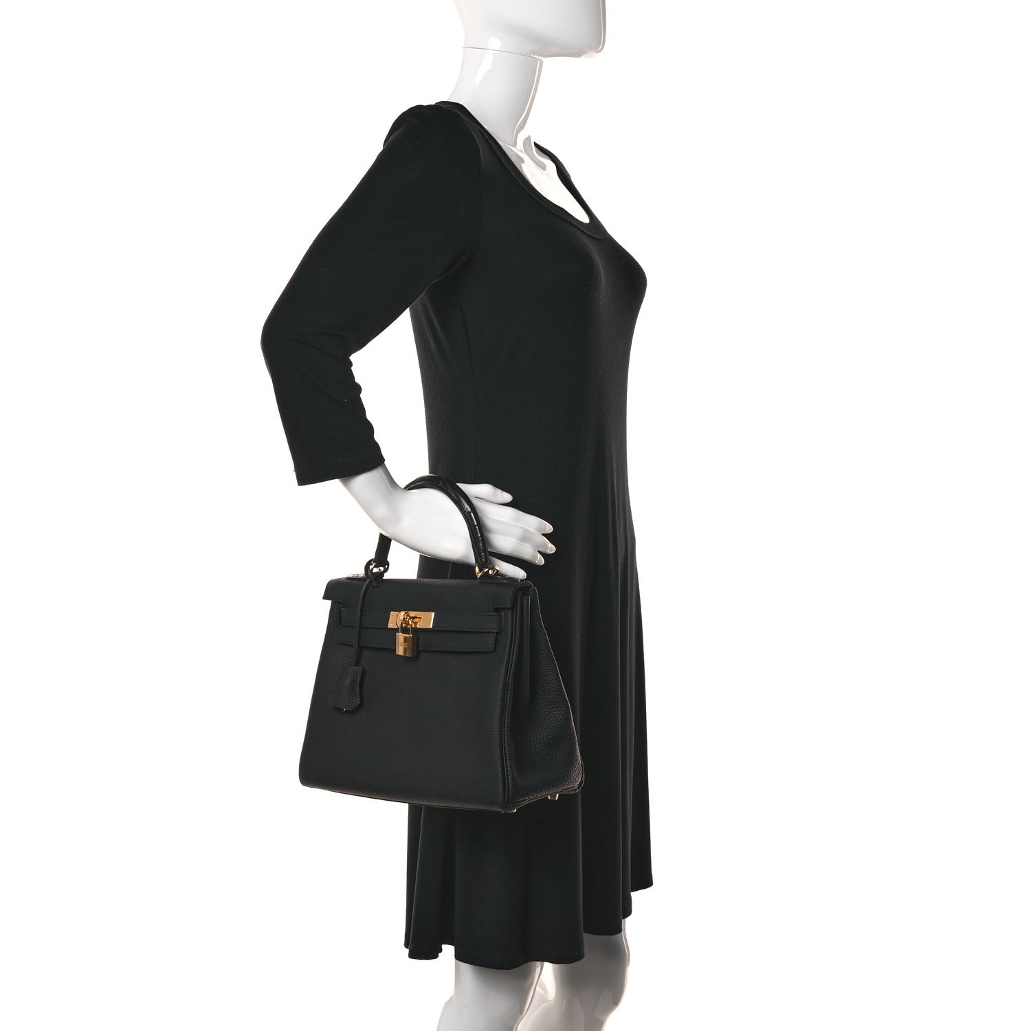 Hermes Togo Matte Alligator Kelly Retourne Touch 28 Black 4 of 39