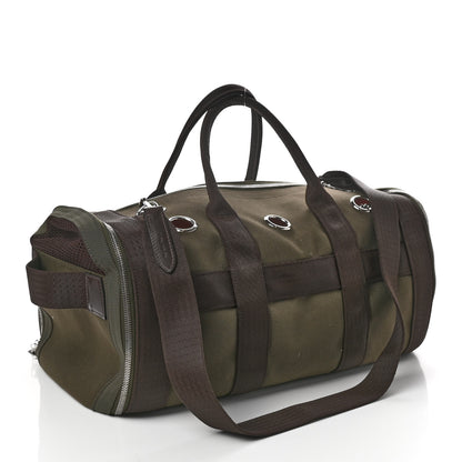 Hermes Fabric Carrying Dog Bag Kaki Feu 3 of 10