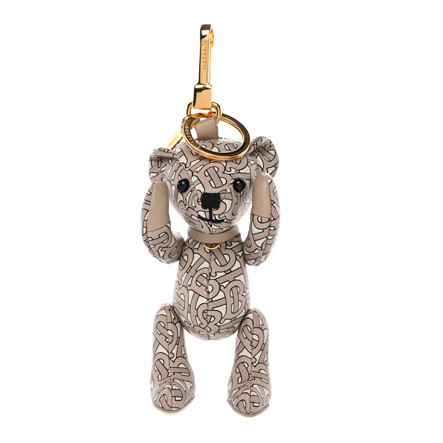 Calfskin Print Monogram Thomas Bear Bag Charm Pink