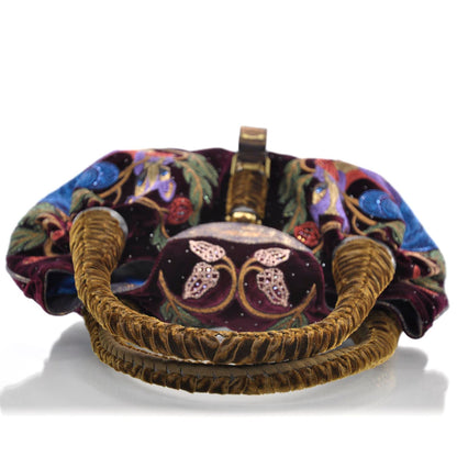 Fendi Velvet Embroidered Squirrel Spy Bordeaux 5 of 13