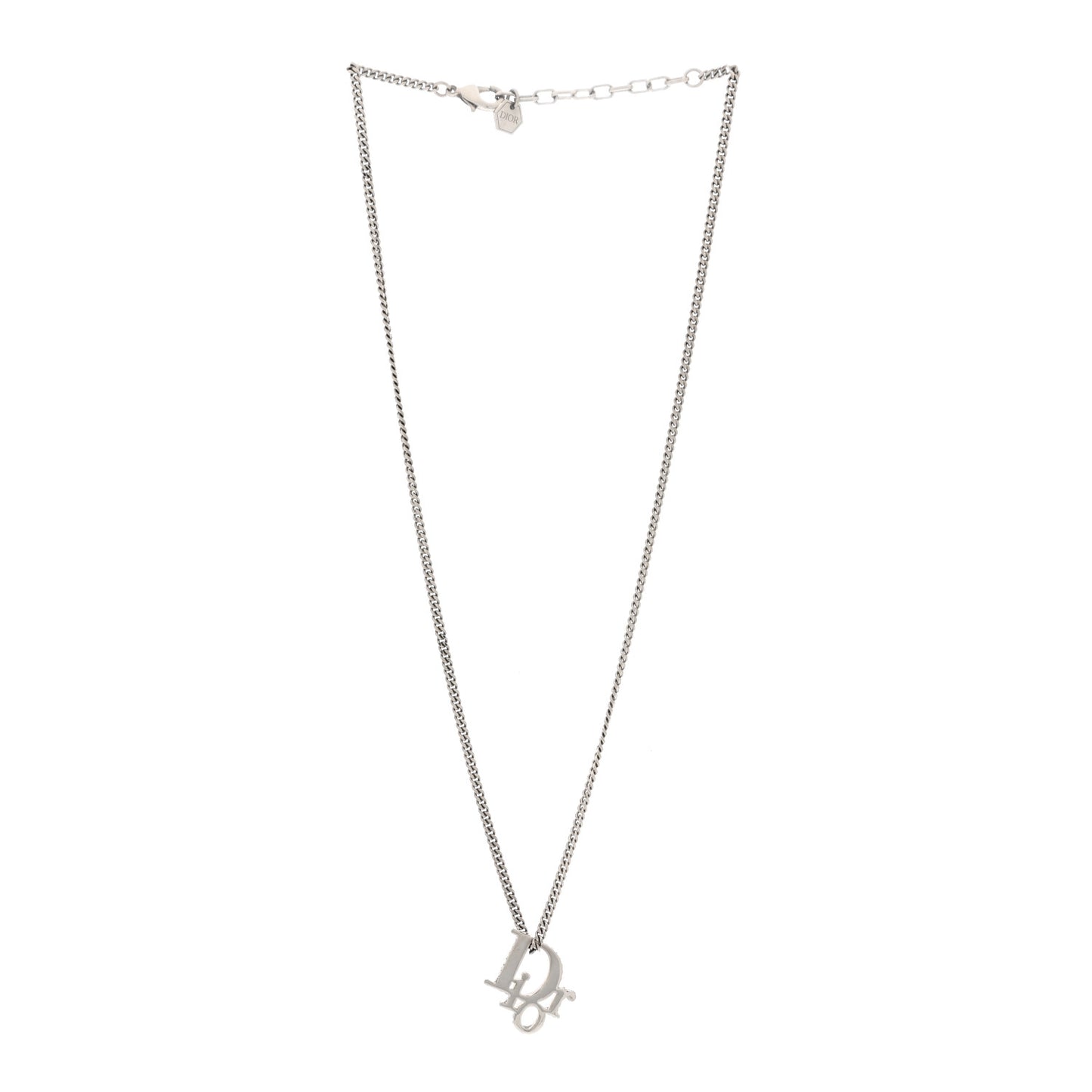 Crystal Logo Necklace Silver