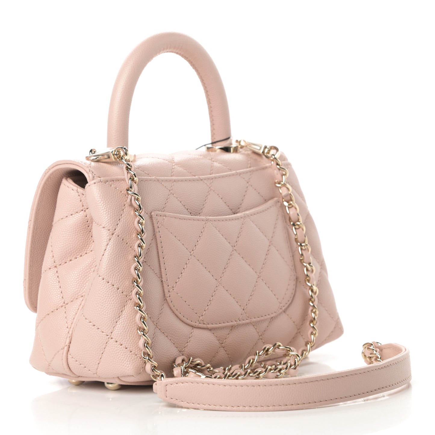 Caviar Quilted Extra Mini Coco Handle Flap Light Pink