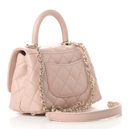 Chanel Caviar Quilted Extra Mini Coco Handle Flap Light Pink 3 of 11