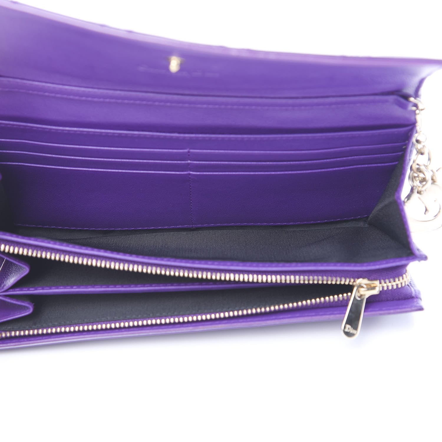 Christian Dior Patent Cannage Rendezvous Wallet Violet 4 of 7