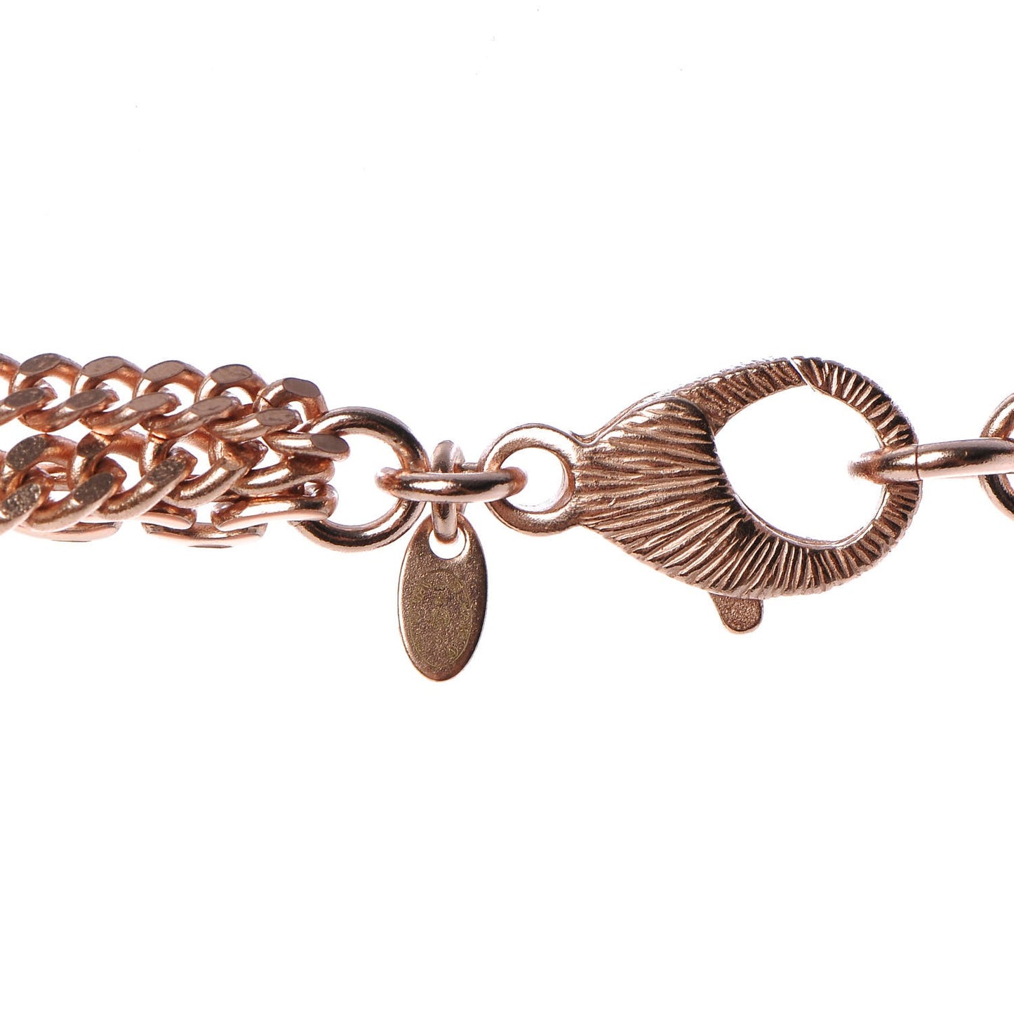 Baguette Crystal CC Multi Strand Chain Necklace Pink Gold