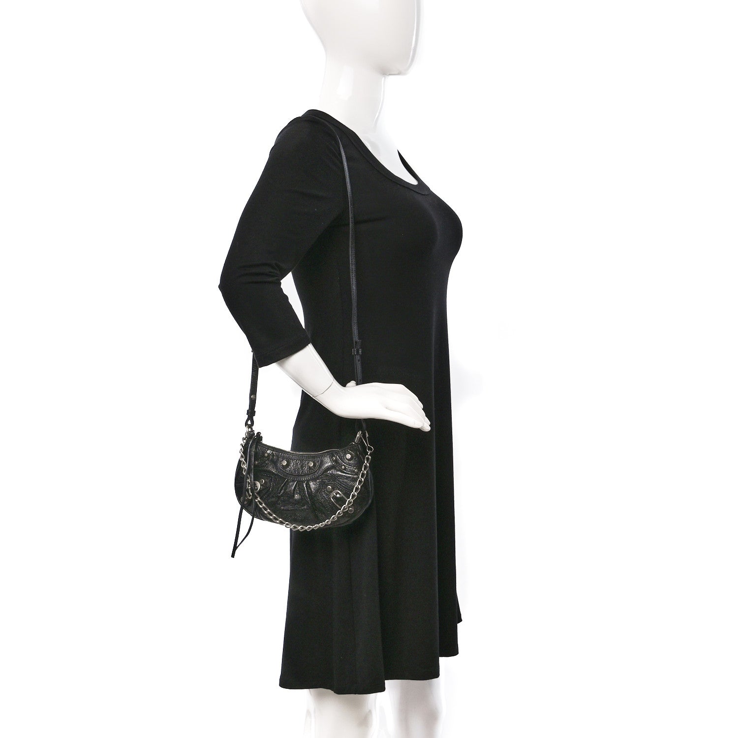 Balenciaga Agneau Arena Le Cagole Mini Purse With Chain Black 2 of 8