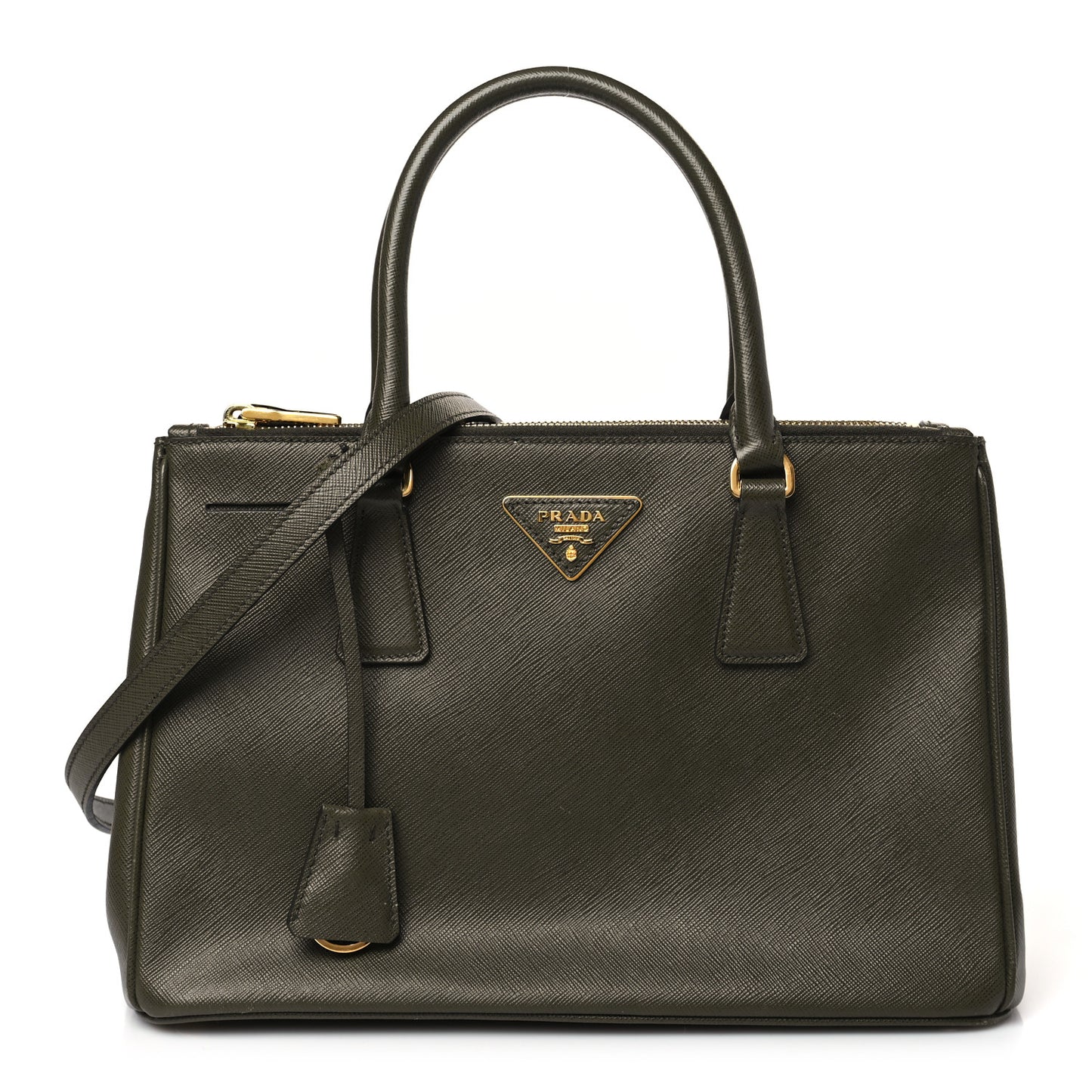 Saffiano Small Galleria Double Zip Tote Militare