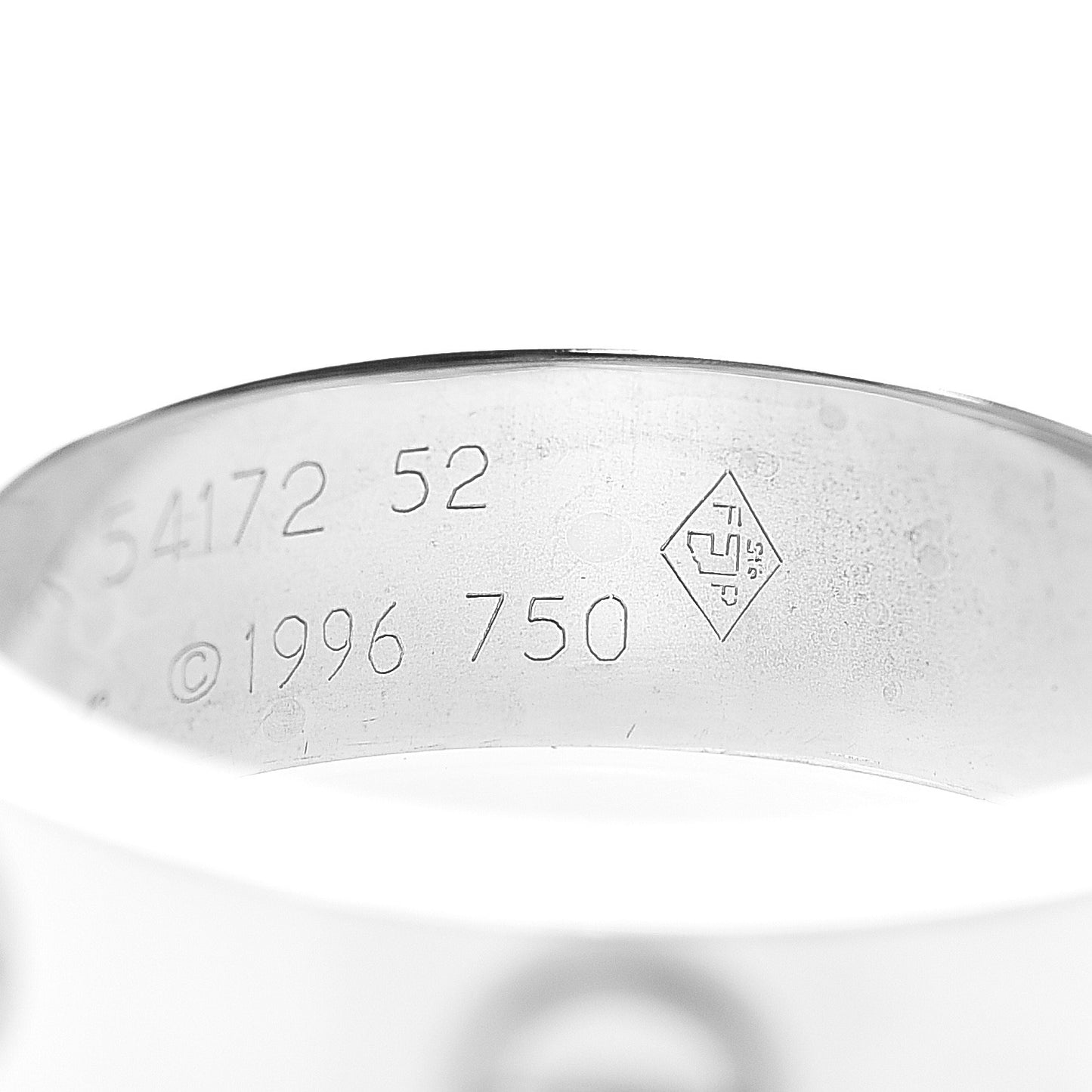 18K White Gold 5.5mm LOVE Ring 52 6