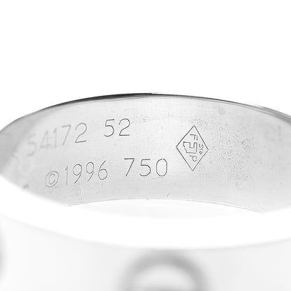 Cartier 18K White Gold 5.5mm LOVE Ring 52 6 5 of 6