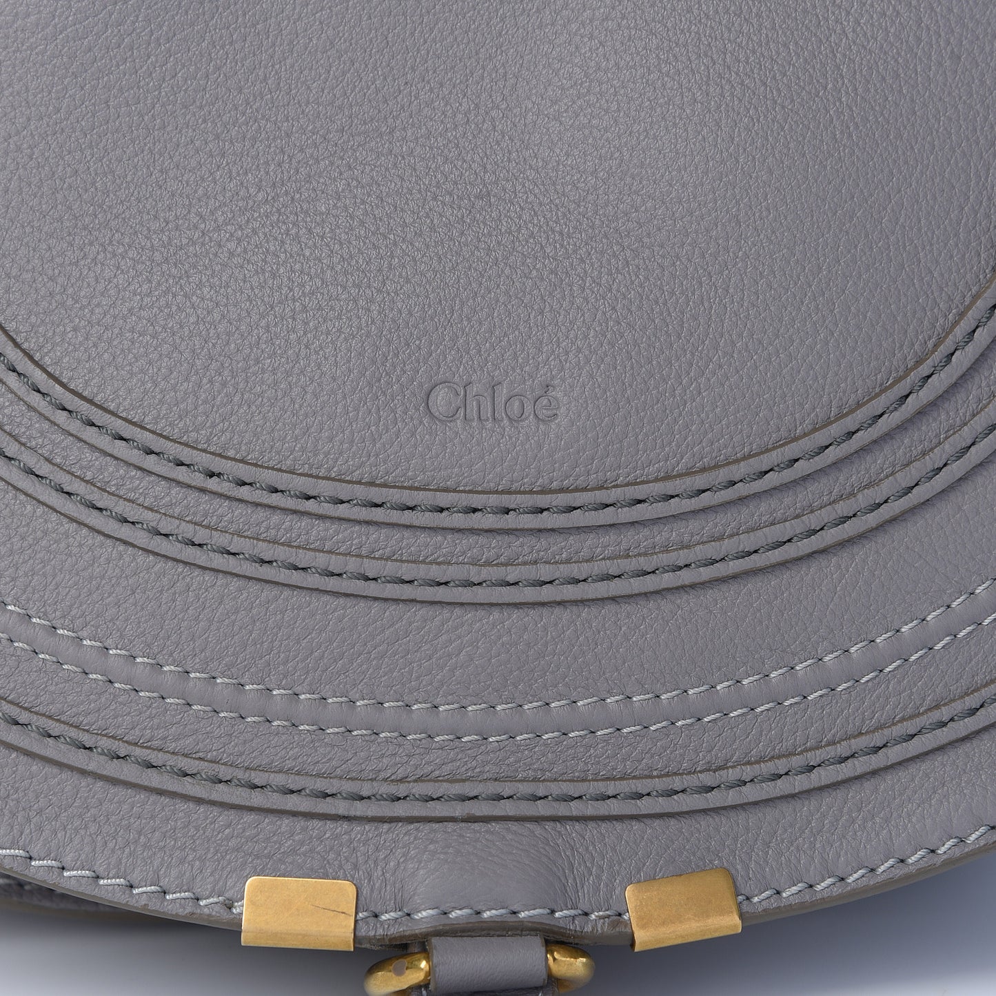 Calfskin Medium Marcie Round Crossbody Bag Cashmere Grey