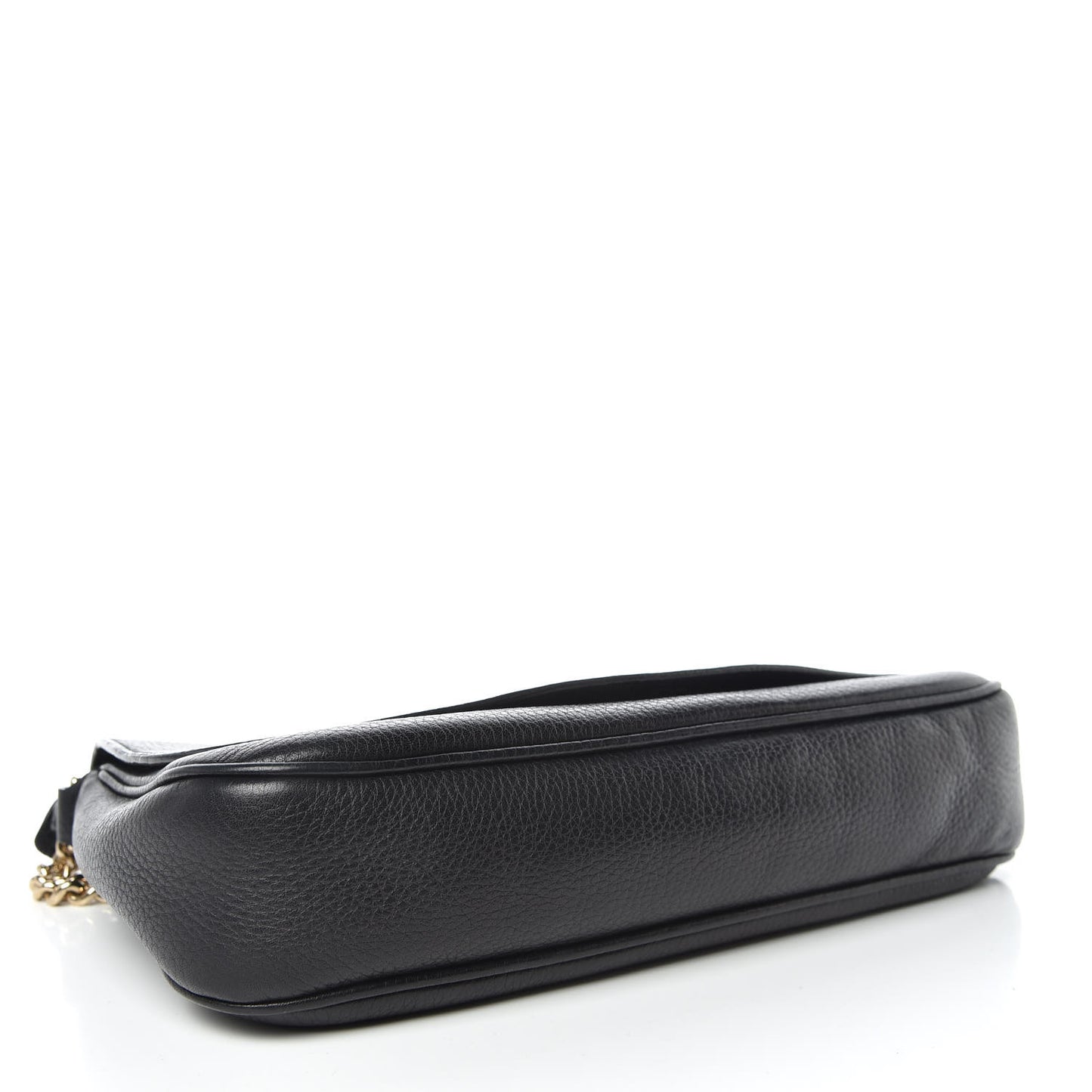 Pebbled Calfskin Medium Soho Flap Crossbody Black