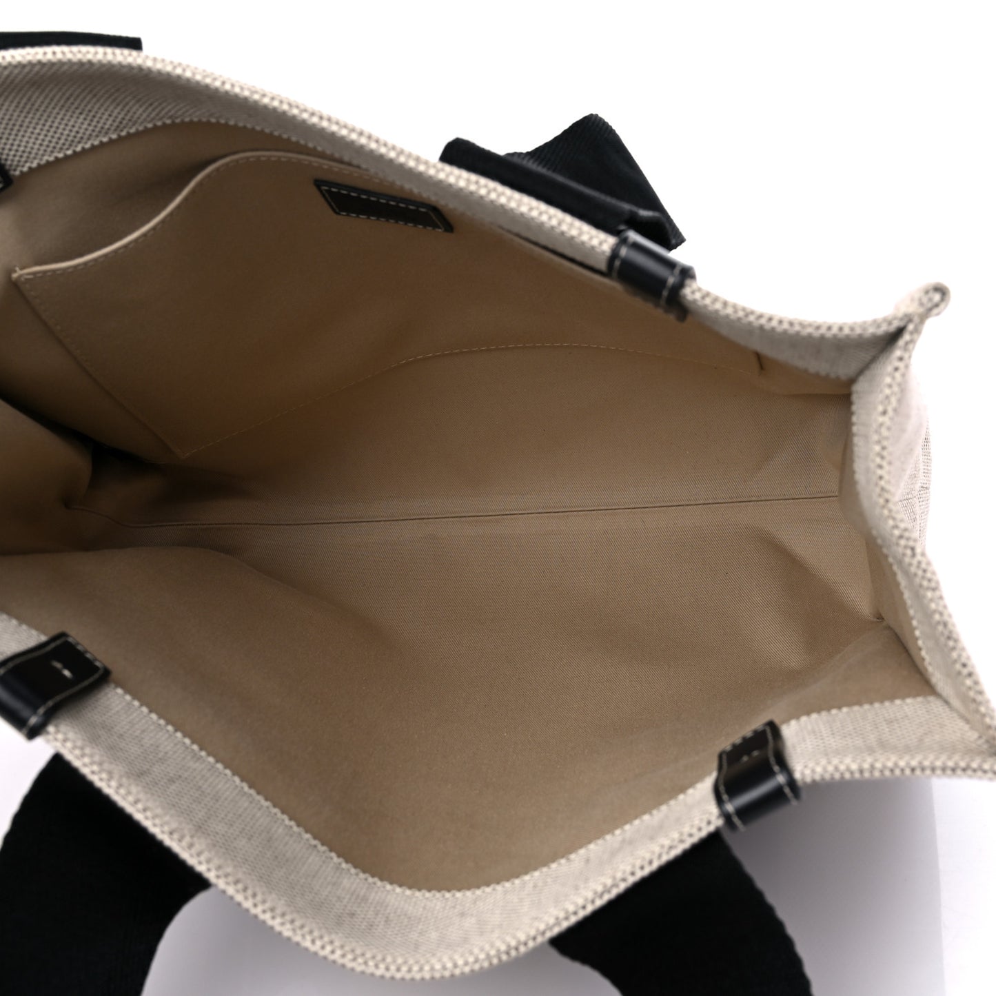 Cotton Calfskin Medium Woody Ribbon Tote Black Blue