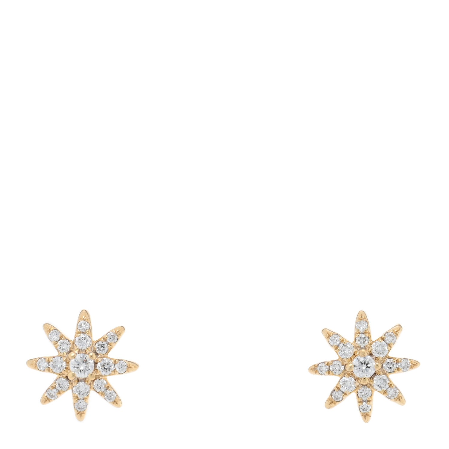 David Yurman 18K Yellow Gold Diamond Petite Starburst Earrings 1 of 4