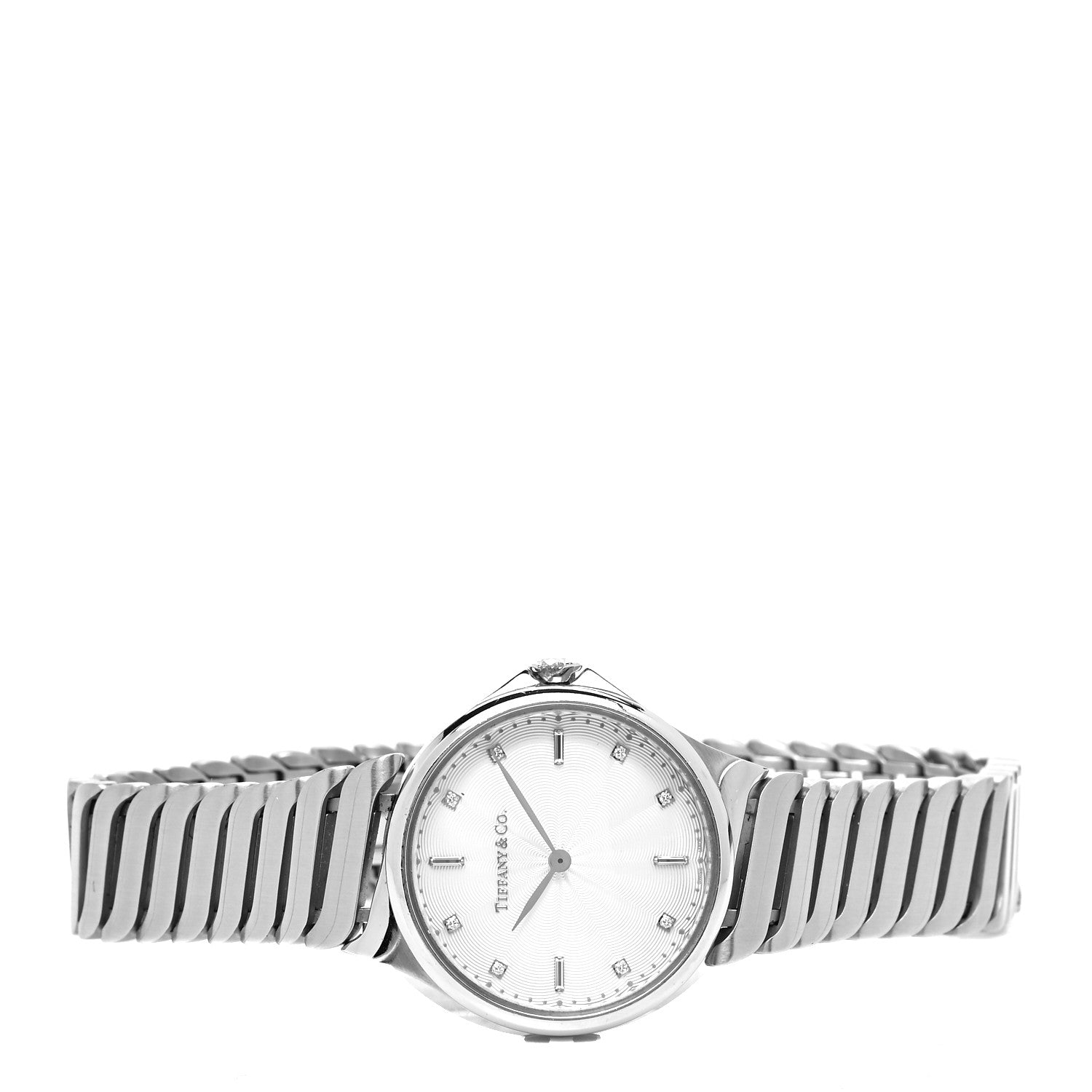 Tiffany Stainless Steel Diamond 28mm Metro 2-Hand Quartz Watch 2 of 5