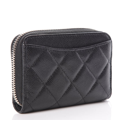 Chanel Caviar Quilted Zip Coin Purse Black 3 of 9
