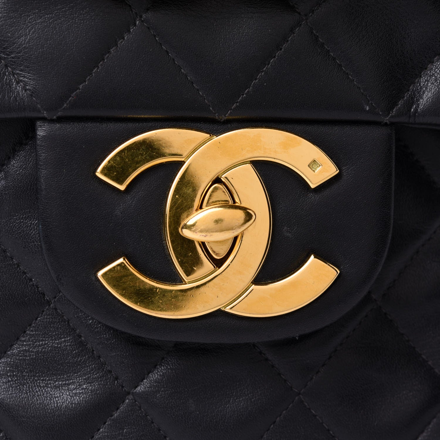 Chanel Lambskin Quilted XL Jumbo Single Flap Black 8 of 10