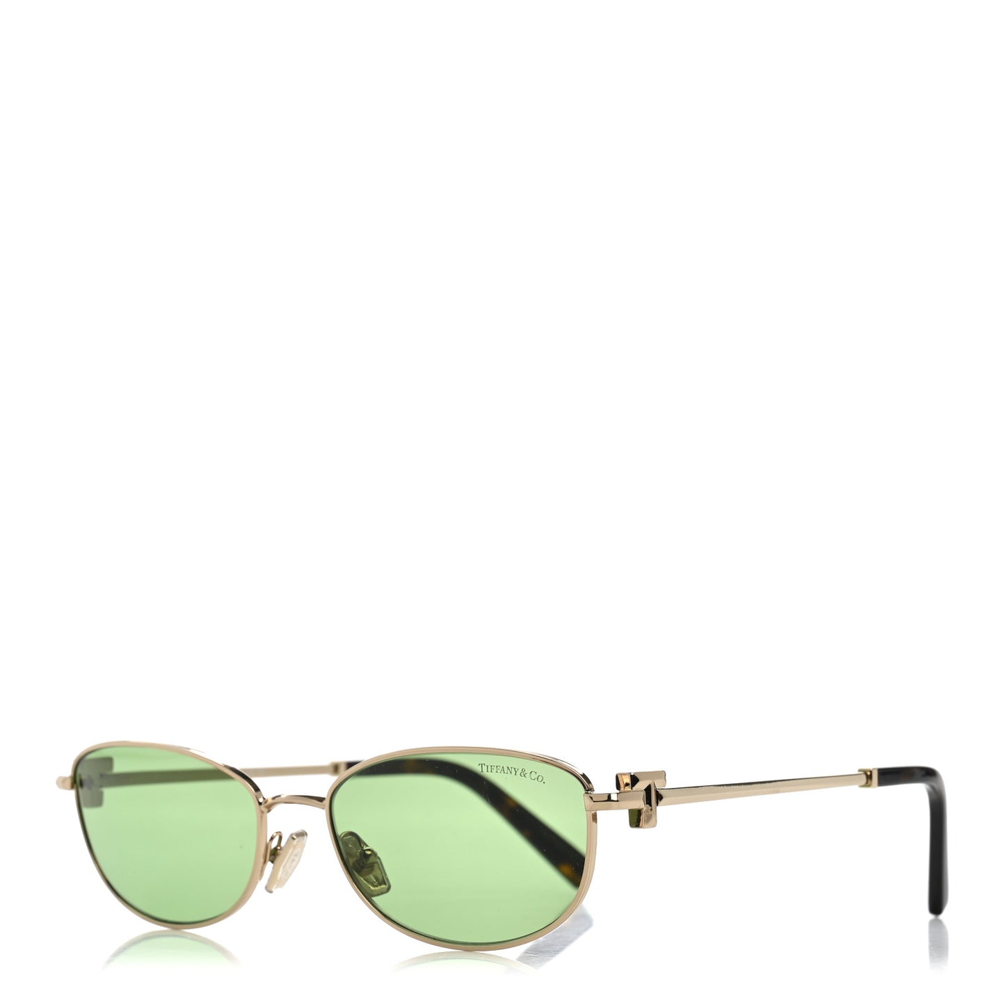 Metal T Oval Sunglasses TF3115 Gold Green