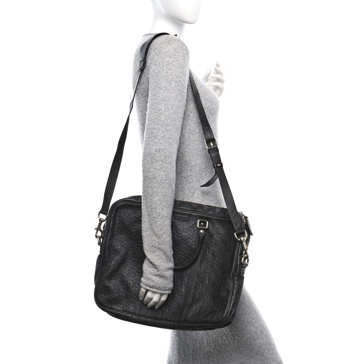 Guccissima Signature Briefcase Dark Brown