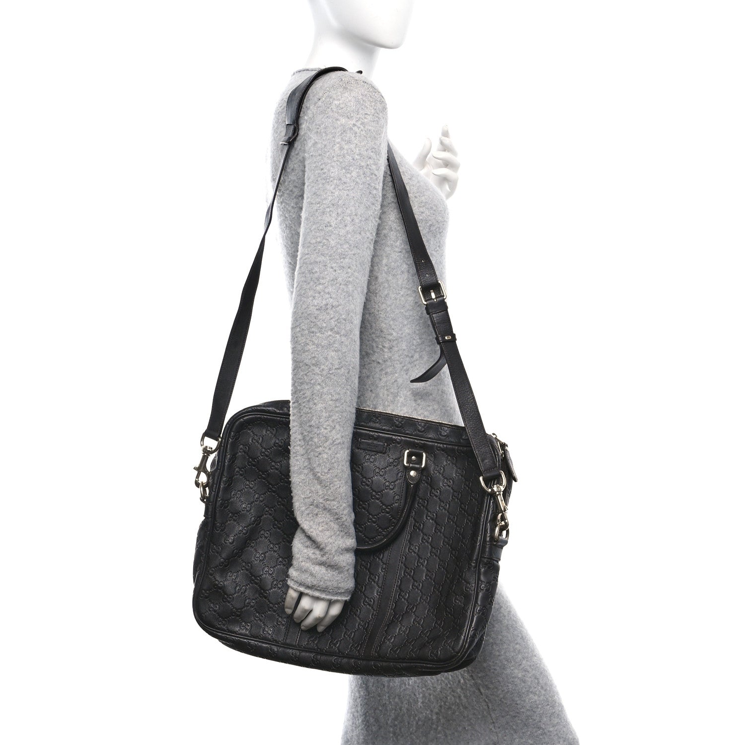 Gucci Guccissima Signature Briefcase Dark Brown 4 of 21