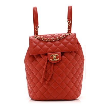 Chanel Lambskin Quilted Small Urban Spirit Backpack Red 1 of 10