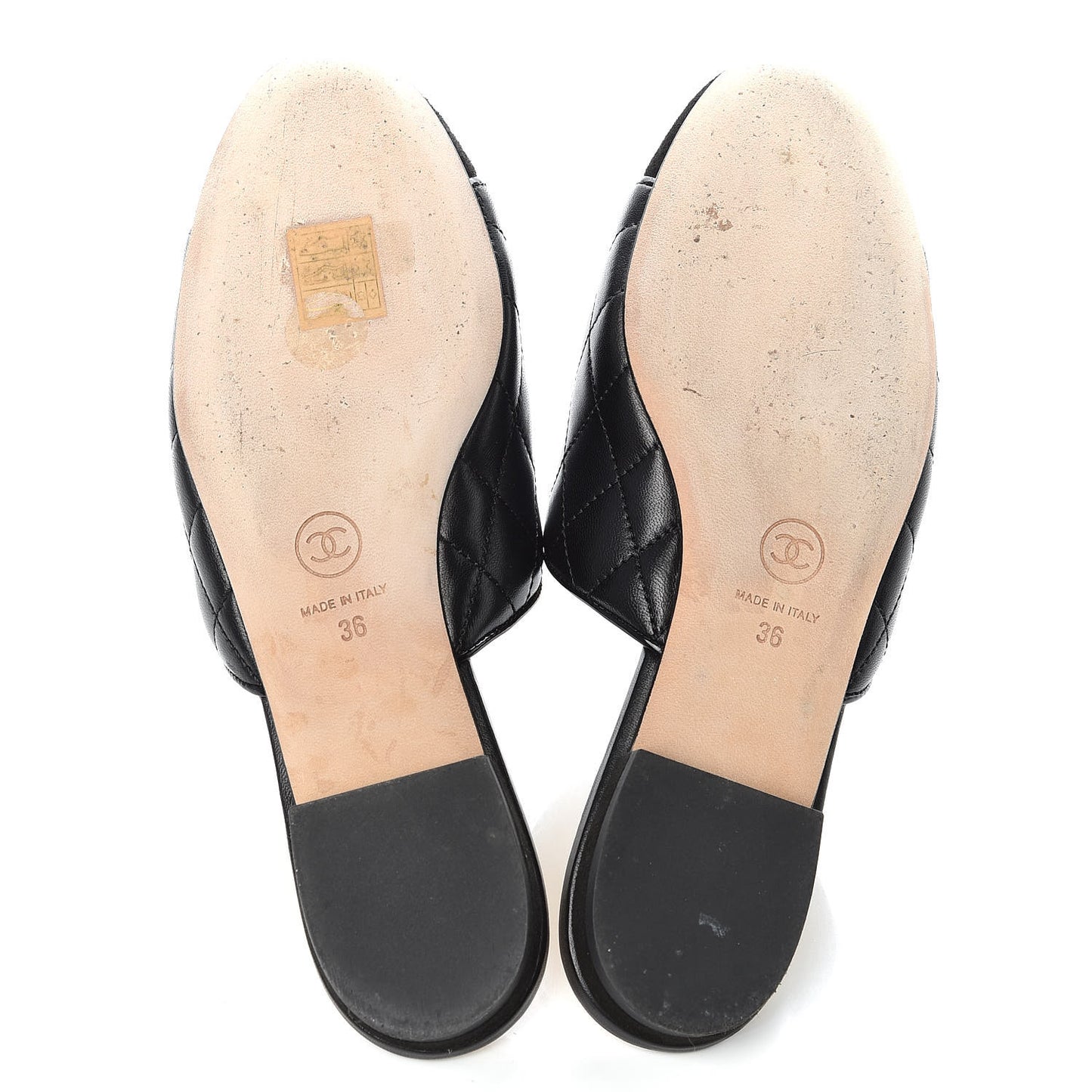 Lambskin Kid Suede Quilted Mules 36 Black