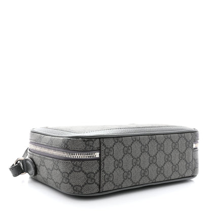 Gucci GG Supreme Monogram Textured Dollar Calfskin Small Ophidia Top Handle Shoulder Bag Grey Black Graphite Grey 4 of 14