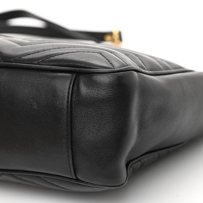 Gucci Calfskin Matelasse Medium GG Marmont Open Top Shoulder Bag Black 8 of 10
