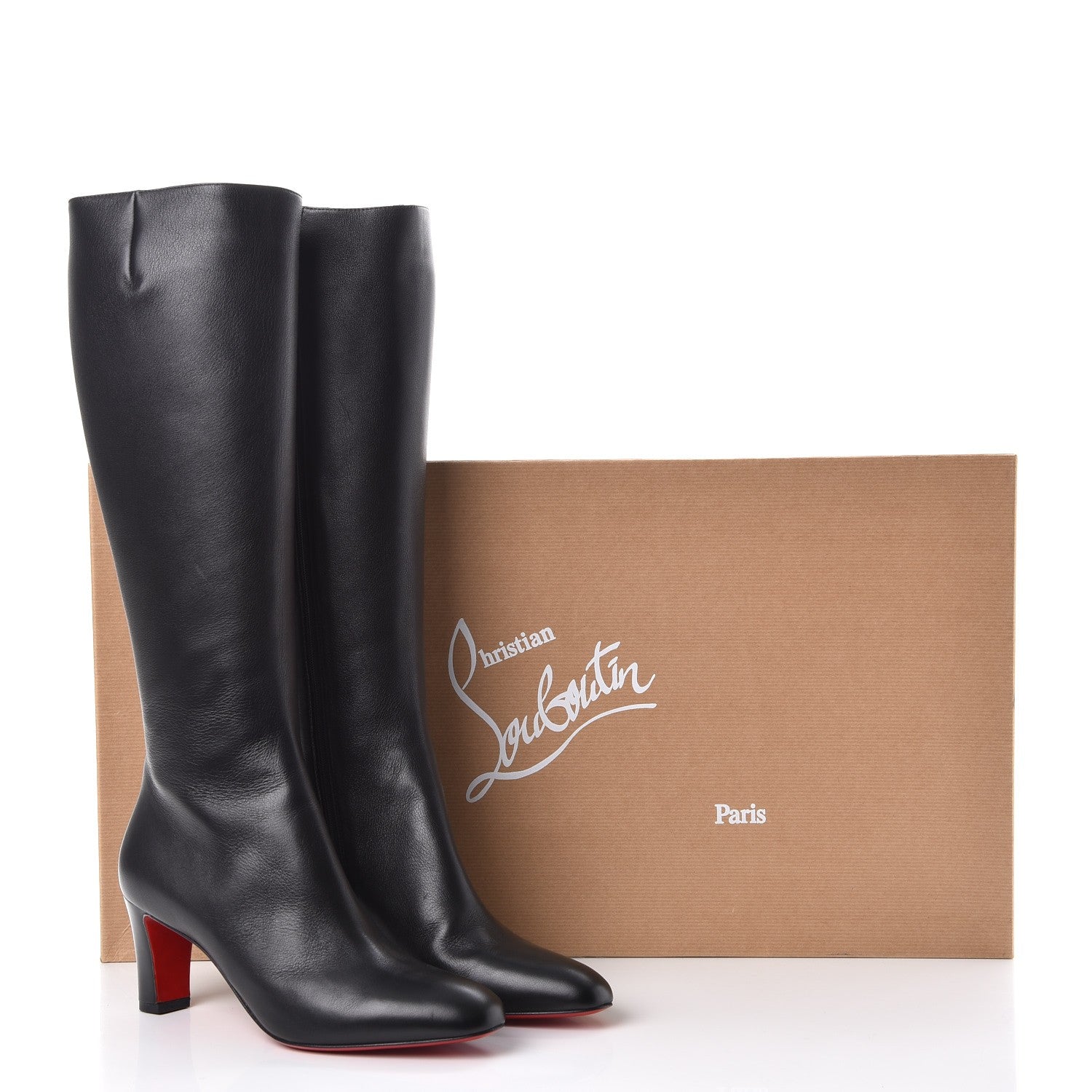 Christian Louboutin Calfskin Stefy Botte 70 Tall Boots 37.5 Black 9 of 9