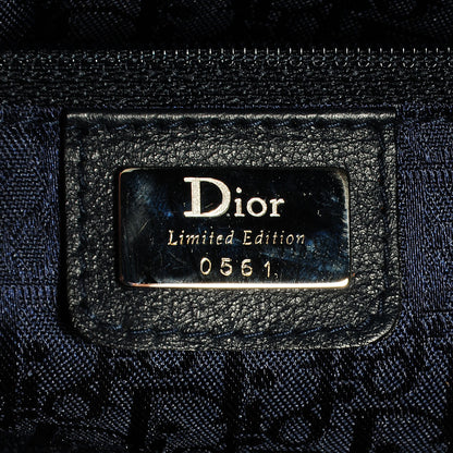 Christian Dior Calfskin Butterfly Pearls Frame Satchel Blue 11 of 12