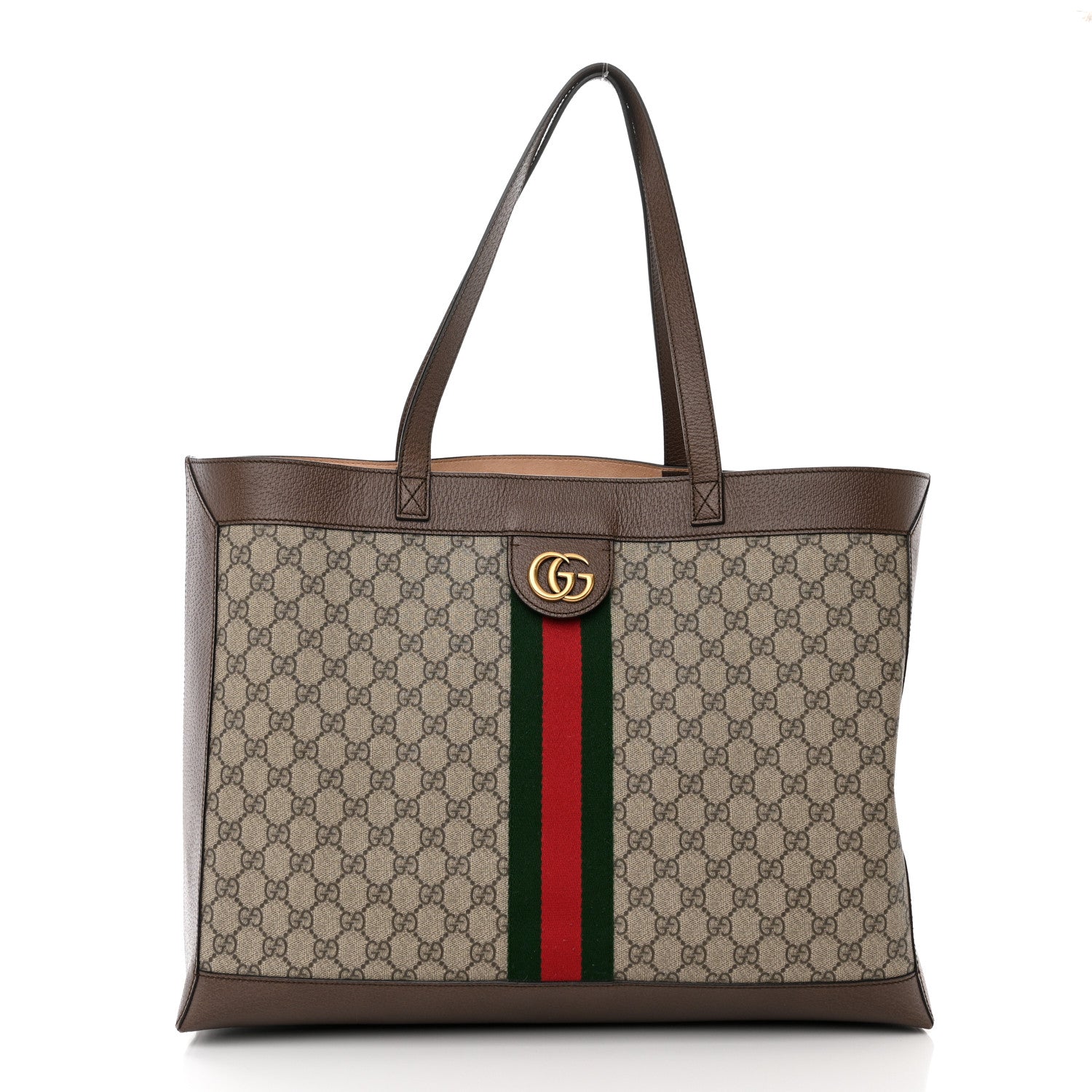 Gucci GG Supreme Monogram Web Ophidia Tote Brown 3 of 11