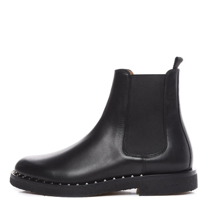 Valentino Garavani Calfskin Soul Rockstud Beatle Chelsea Ankle Boots 41 Black 1 of 11