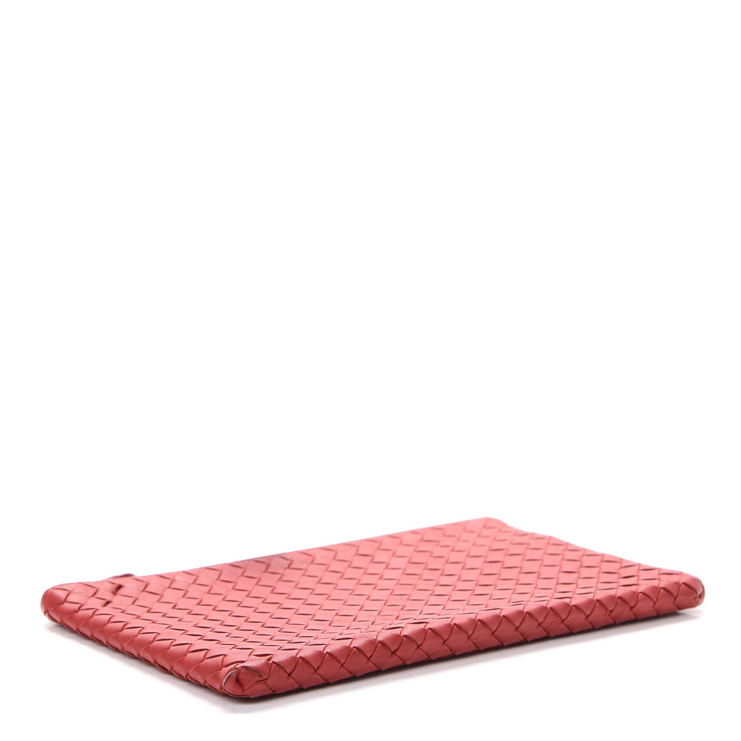 Nappa Intrecciato Medium Zip Pouch Fraise