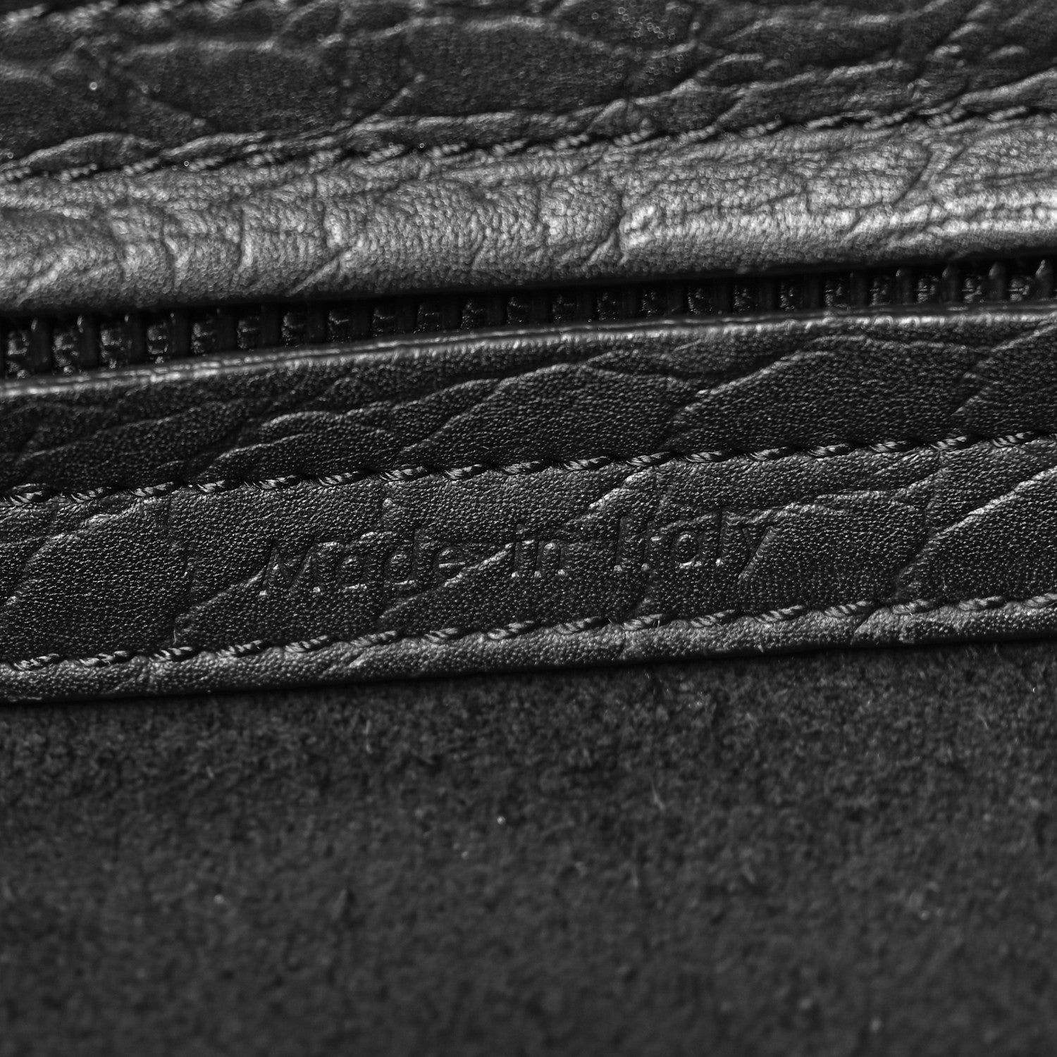 Celine Calfskin Crocodile Embossed Medium Phantom Luggage Black 7 of 13