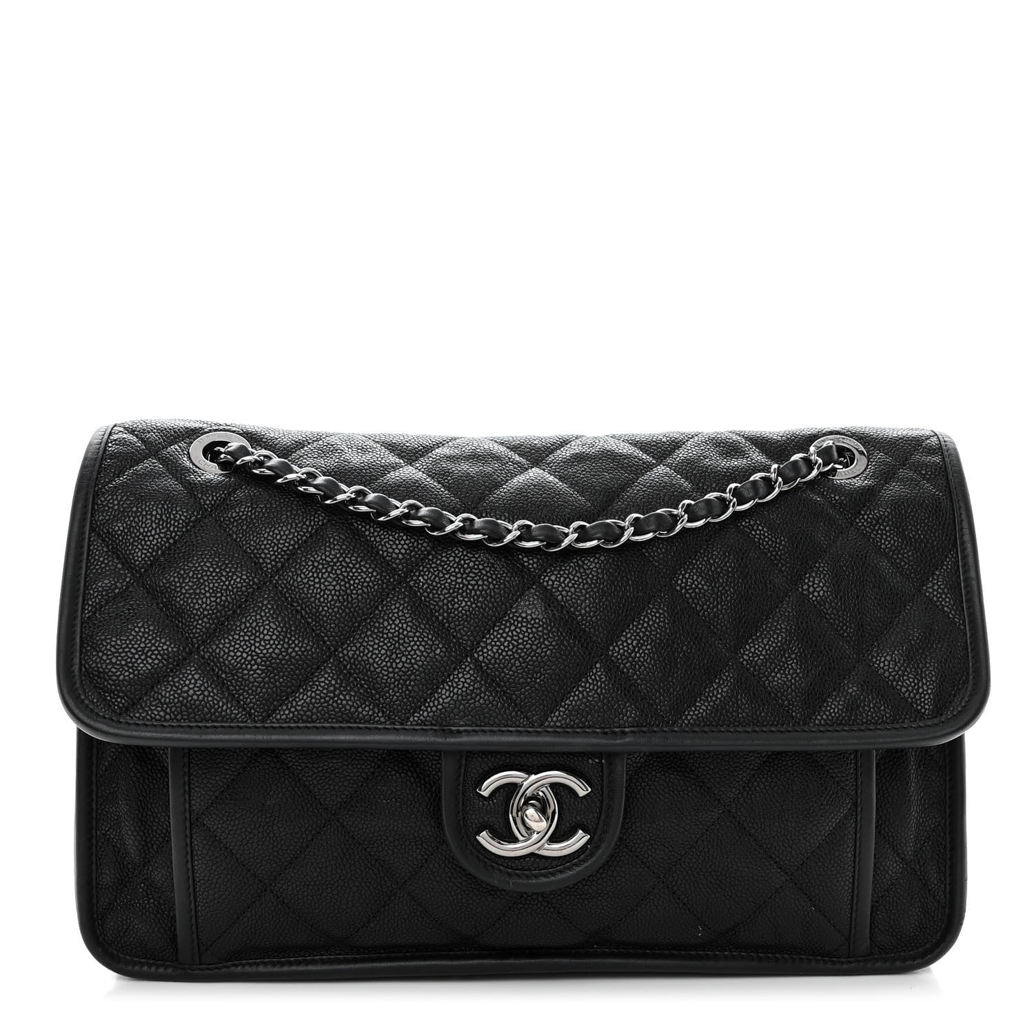 Chanel Caviar Quilted Large French Riviera Flap Black 1 of 13