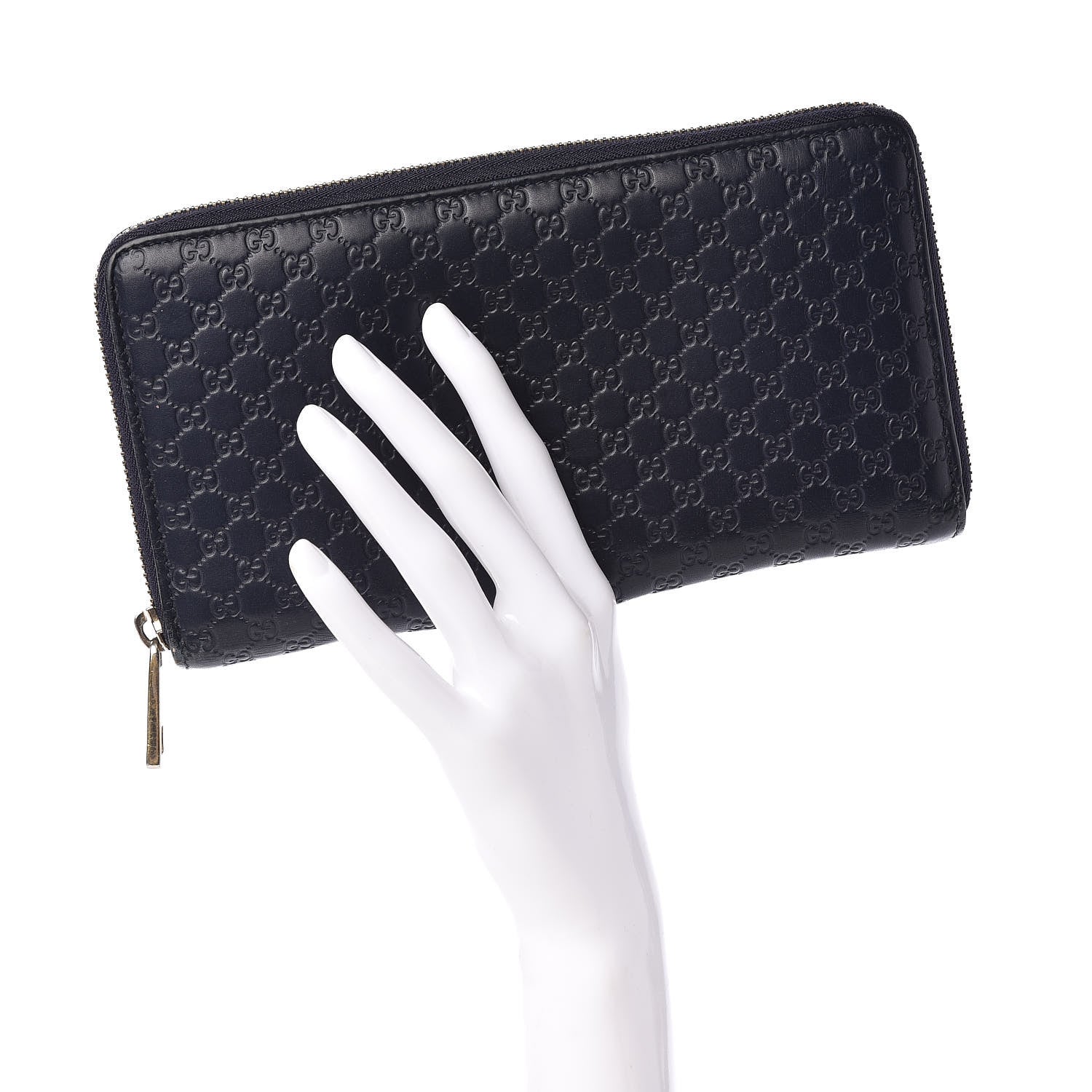 Gucci Microguccissima Large Zip Around Organizer Wallet Blue 2 of 14